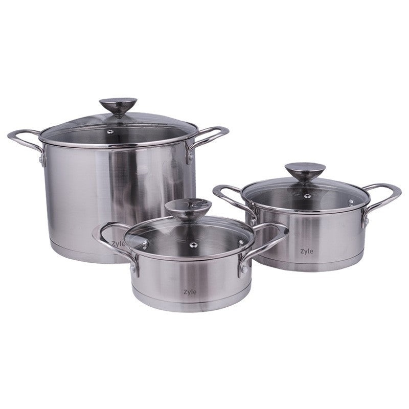 Zyle ZY1300PS stainless steel pot set, three-piece