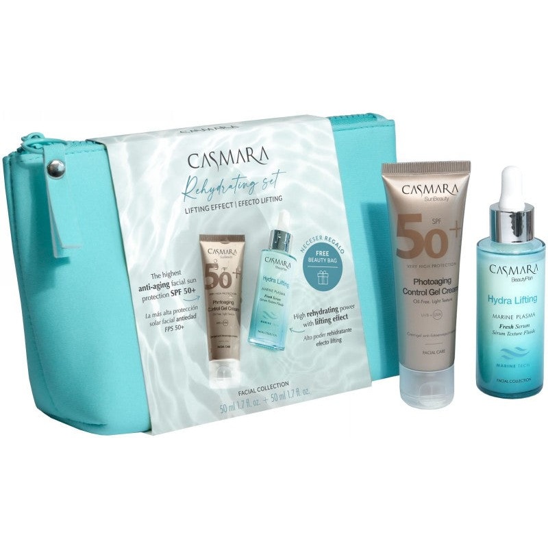 A set of face care products Casmara Rehydrating Set CASAL2401, the set includes: moisturizing serum for the face skin 50 ml, gel consistency cream for the face skin 50 ml, cosmetic