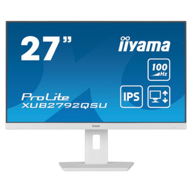 27 WQHD IPS technology panel with USB hub and 100Hz refresh rate and 150mm height adjustable stand