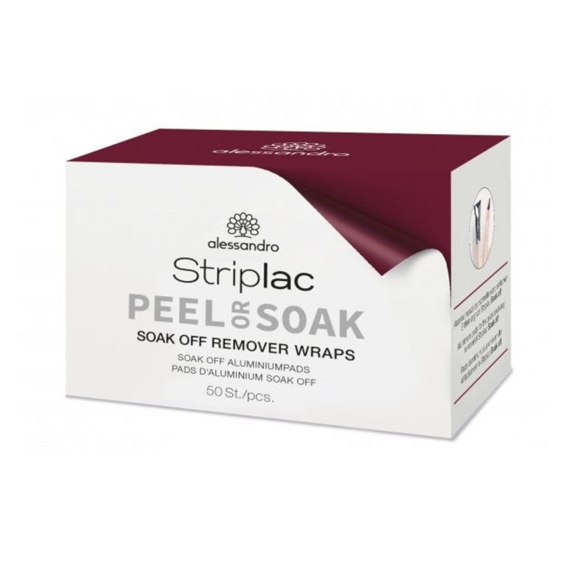 Alessandro STRIPLAC Soak-Off Remover Wraps ready-to-use pads with foil