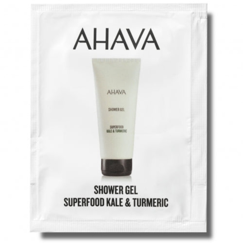 AHAVA KALE & TURMERIC SHOWER GEL, 6 ML
